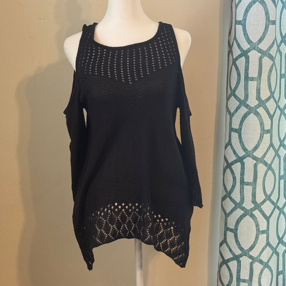LC Lauren Conrad Black Off-the-Shoulder Sweater